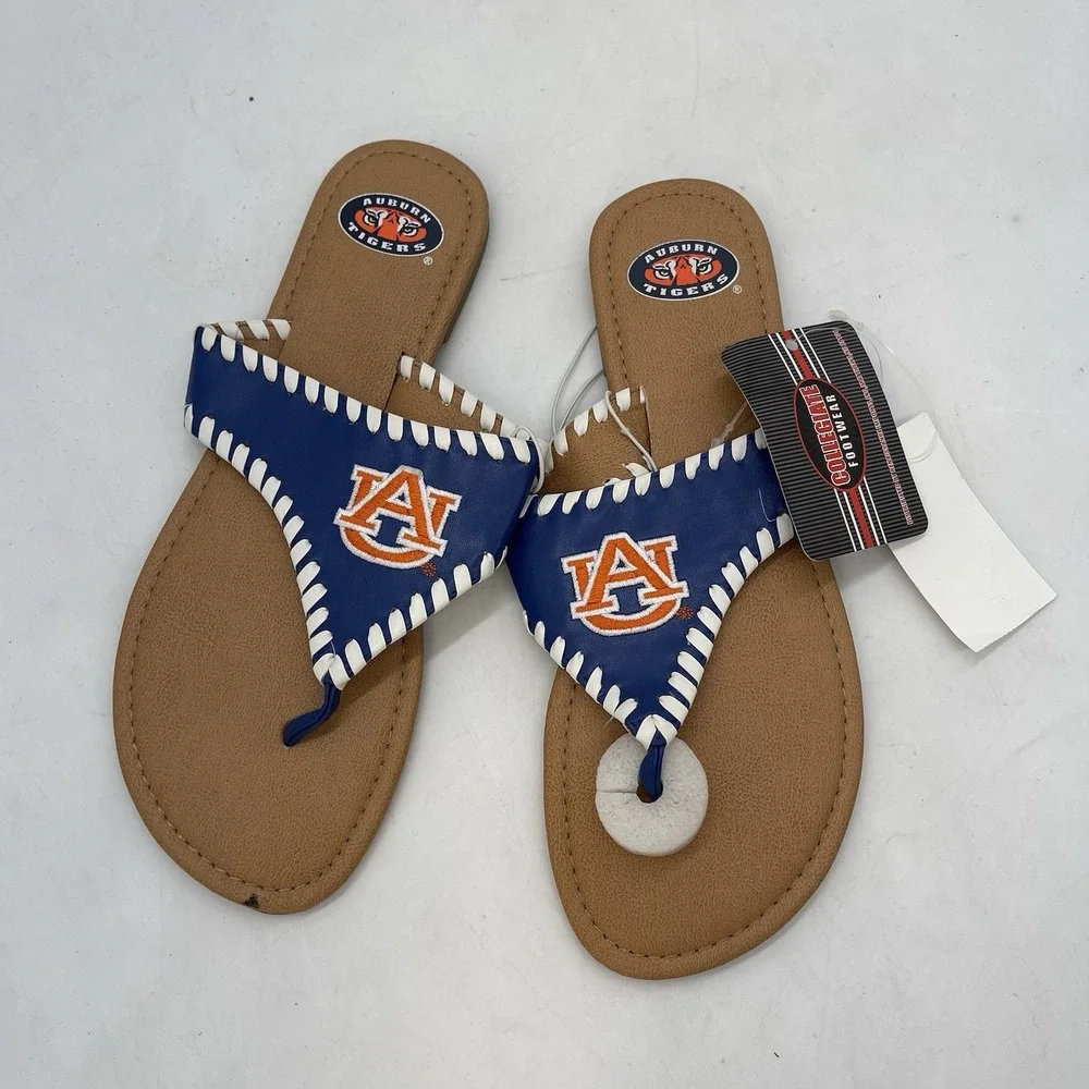 Auburn University Flip-Flops Womens 9 Men's 8 Sandals Thong Casual Sports